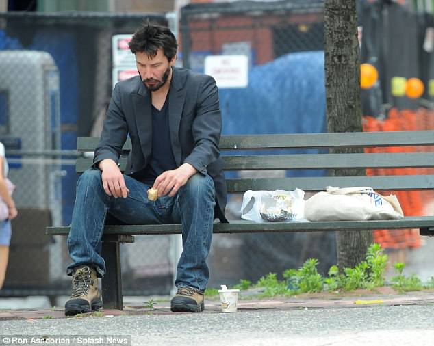 'Sad Keanu': The Matrix actor became a viral meme in 2010 when he was pictured sitting on a park bench alone