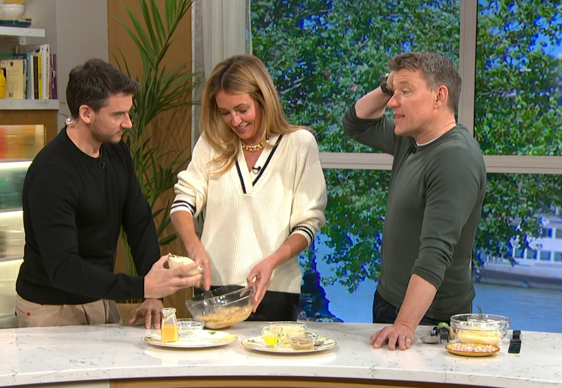 Cat helped Damiano whip up a Tuscan classic Torta Della Nonna (Grandmother’s Cake) with Ben Shephard third-wheeling