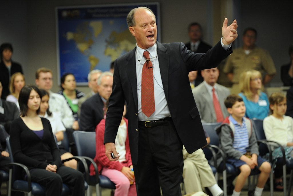 Dr Robert Ballard at the University of Rhode Island. 