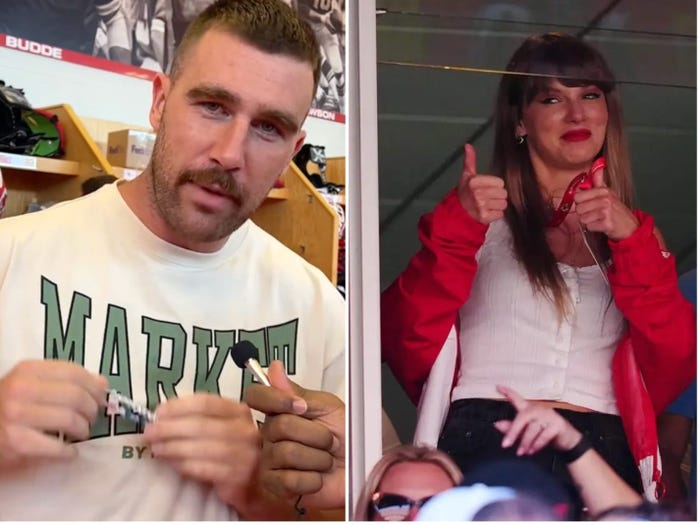 Travis Kelce, Teammates Trade Taylor Swift-Inspired Friendship Bracelets