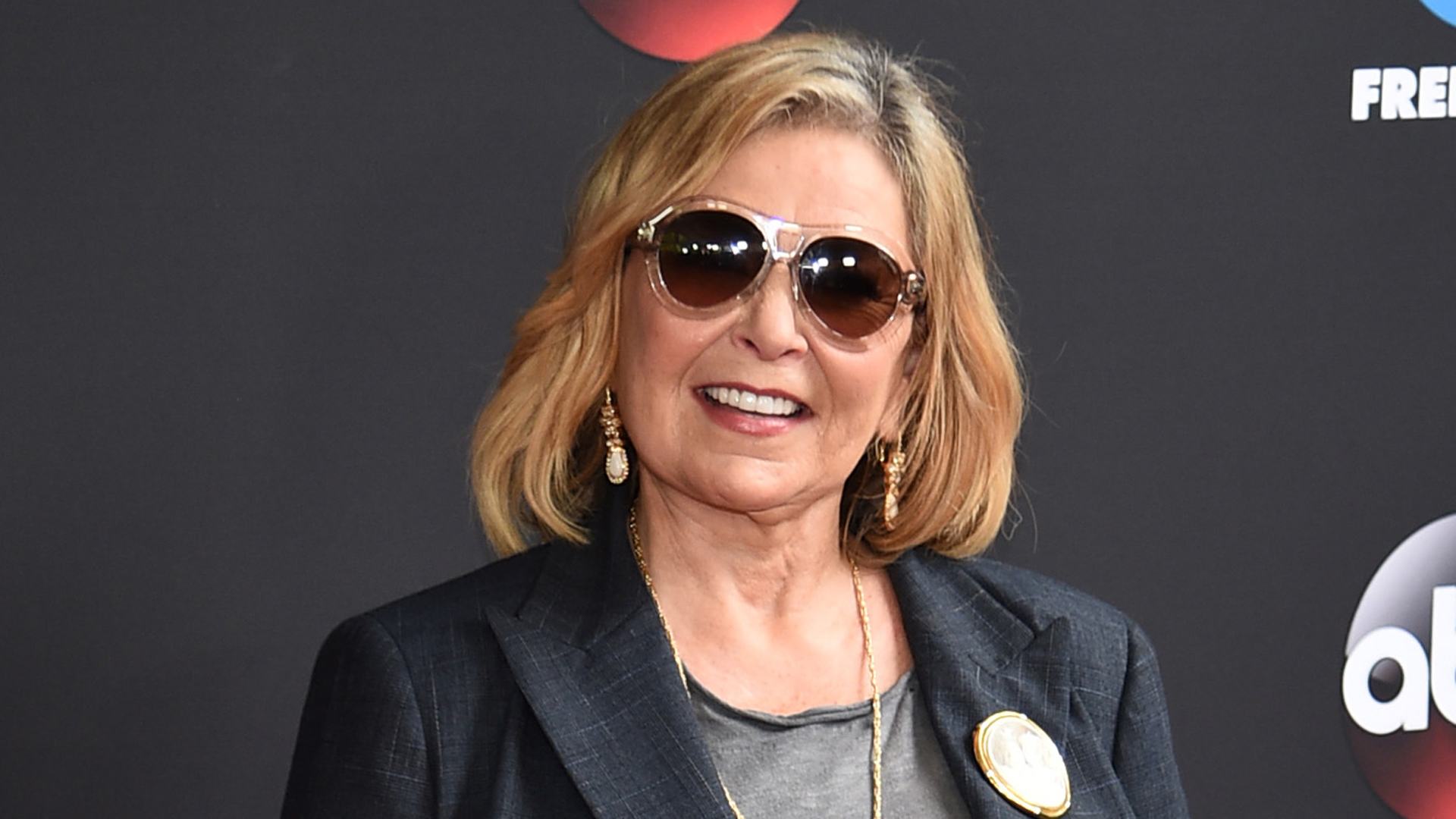 Roseanne Barr is shown on a red carpet in New York on May 15, 2018. (Credit: Dimitrios Kambouris/Getty Images)