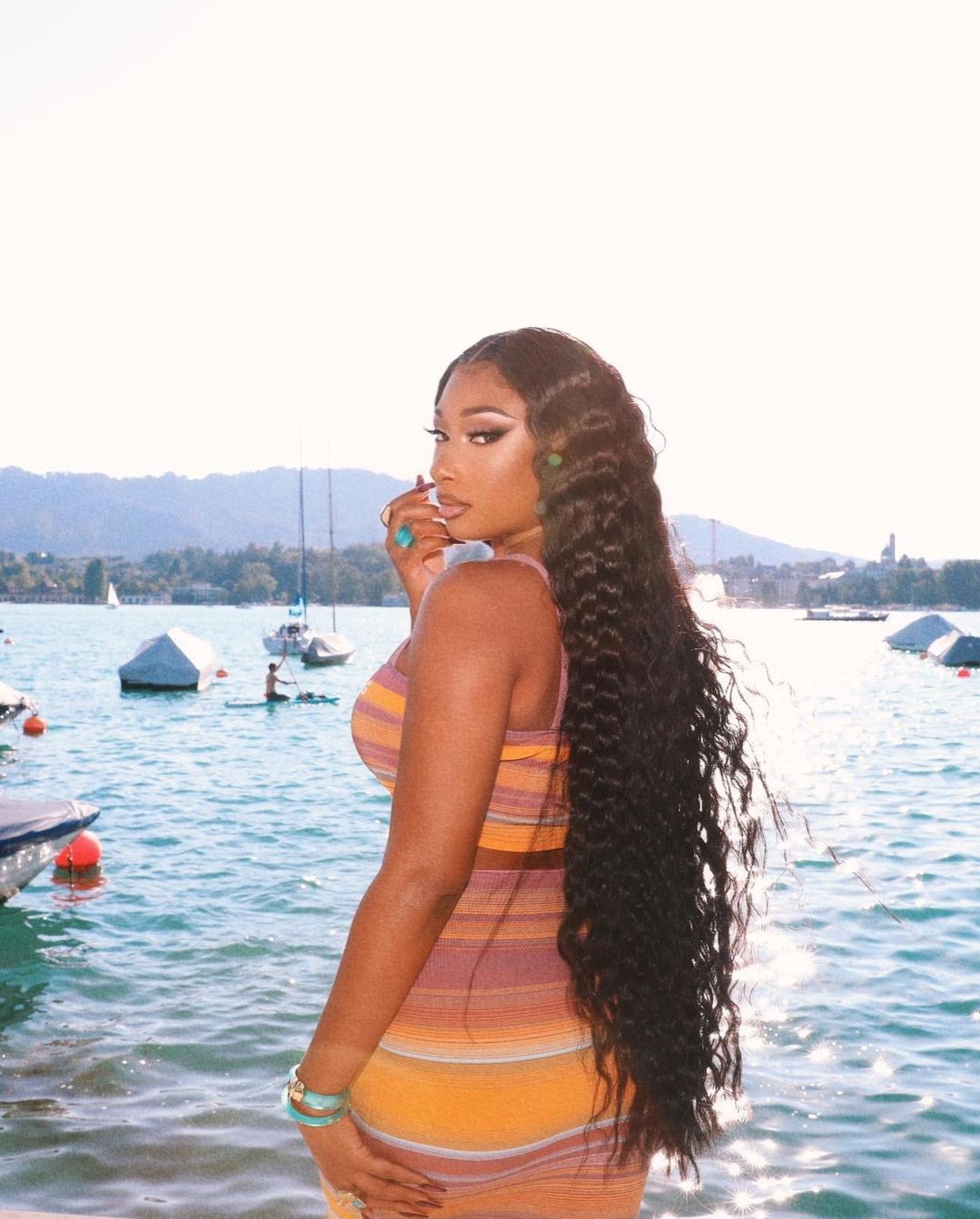 Megan Thee Stallion in a swimsuit.