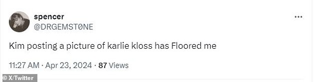 'Karlie Kloss and Kim Kardashian uniting against Taylor Swift in 2024 was definitely not in my bingo card for this year yet here we are,' a perplexed X user admitted