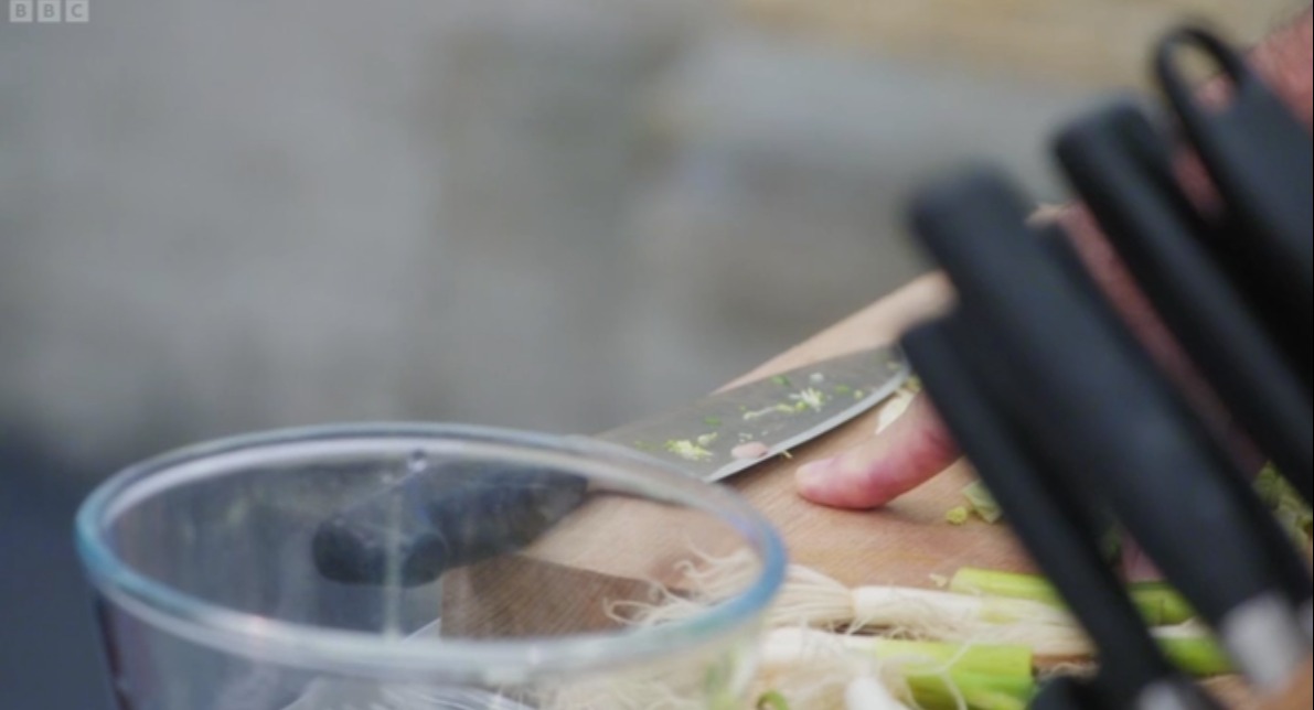 Fans were left feeling queasy after the camera zoomed in on the chopping board