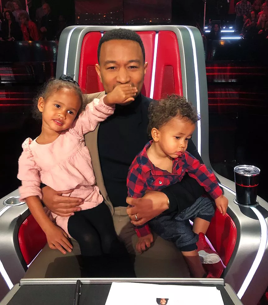 John Legend and Chrissy Teigen's Kids Join Dad at The Voice