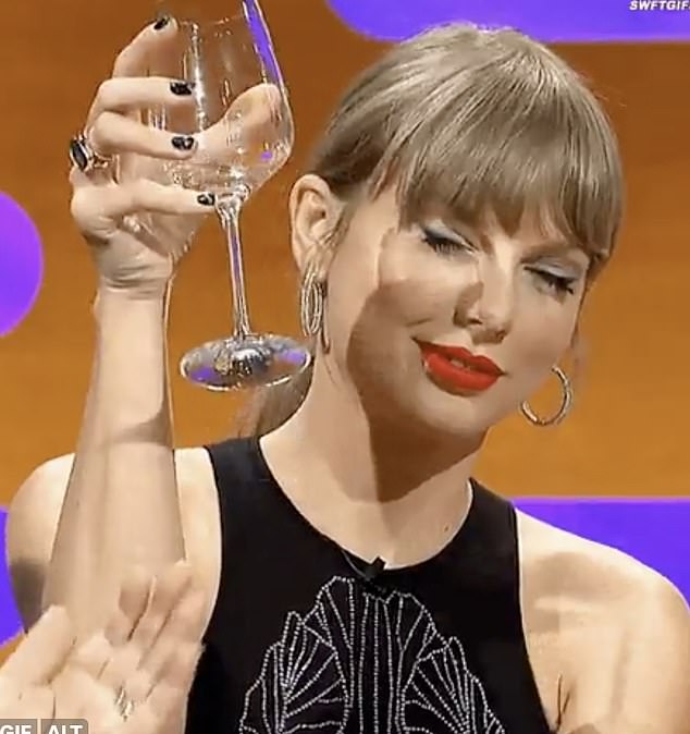 Taylor, pictured on  Graham Norton, often is seen enjoying wine