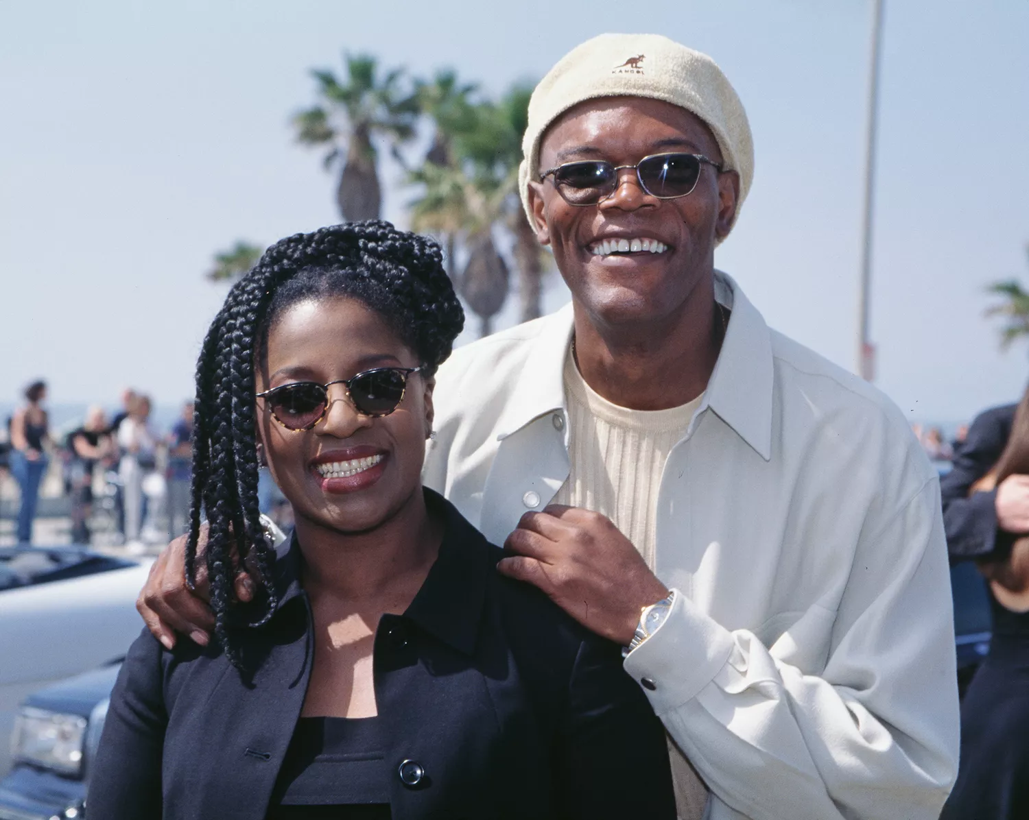 Samuel L Jackson and his wife, actress LaTanya Richardson at the 12th Annual IFP/West Independent Spirit Awards at Santa Monica Beach in Santa Monica, California, 22nd March 1997.