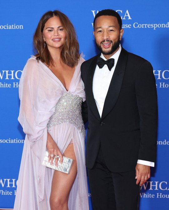 Chrissy Teigen and John Legend attend the 2023 White House Correspondents' Association Dinner at Washington Hilton on April 29, 2023