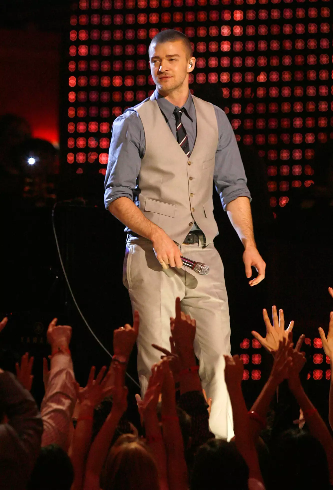  Musician Justin Timberlake performs "What Goes Around Comes Around" onstage at the 49th Annual Grammy Awards at the Staples Center on February 11, 2007