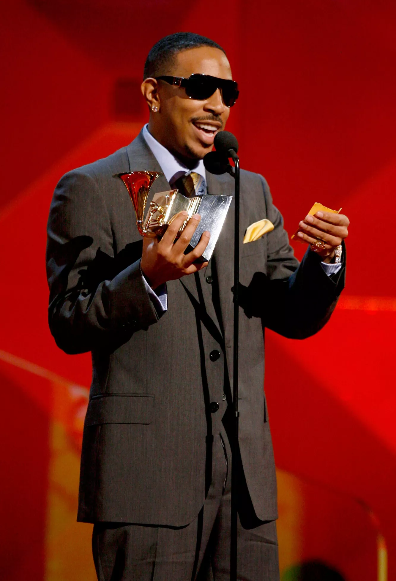  Musician Ludacris accepts his award for "Best Rap Album" onstage at the 49th Annual Grammy Awards at the Staples Center on February 11, 2007 