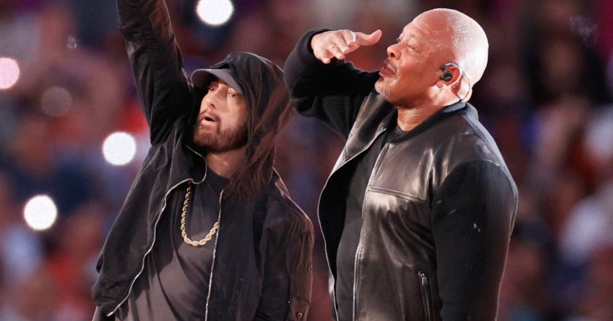 Eminem and Dr. Dre at Super Bowl