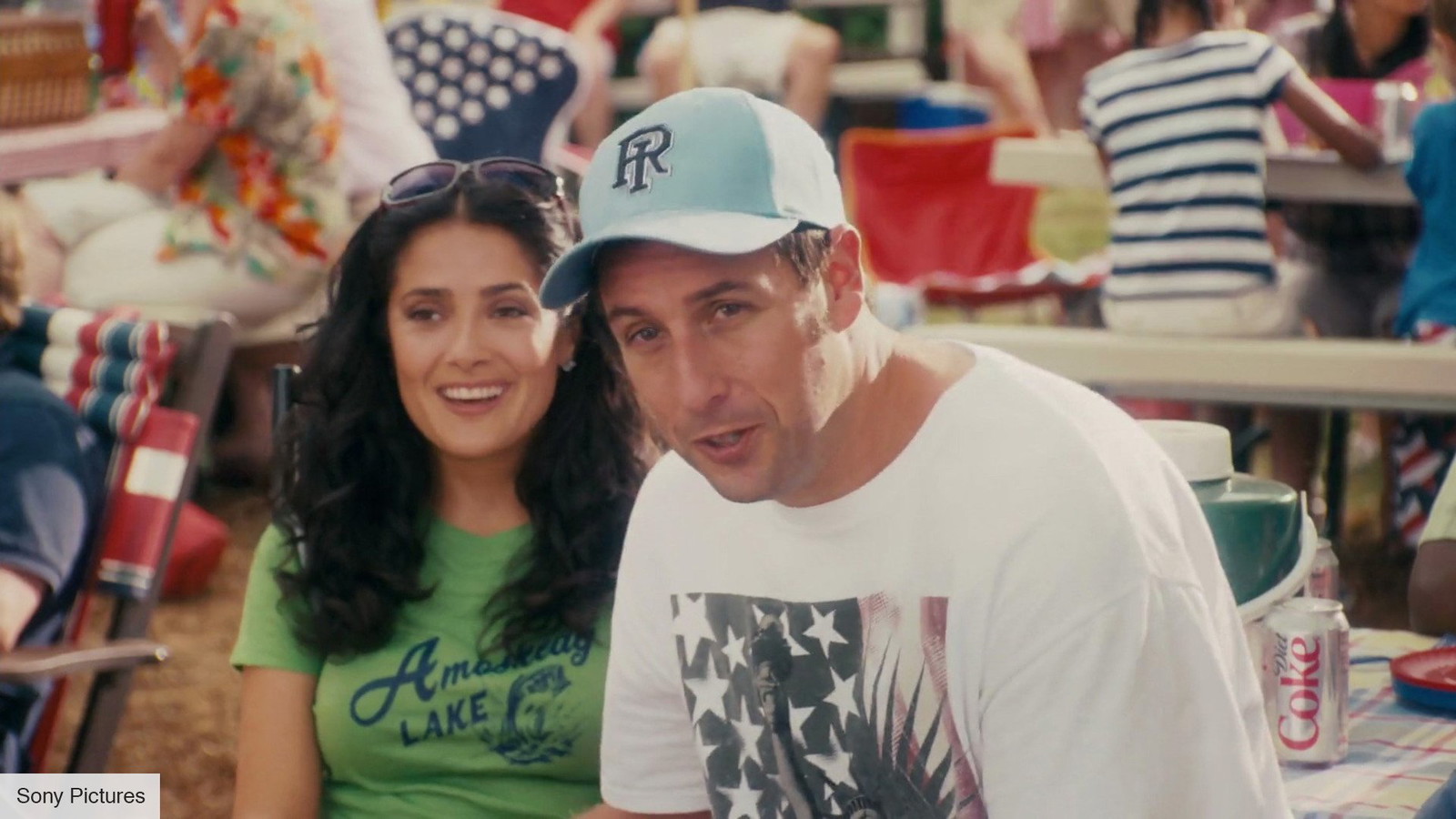 Salma Hayek and Adam Sandler in Grown Ups 