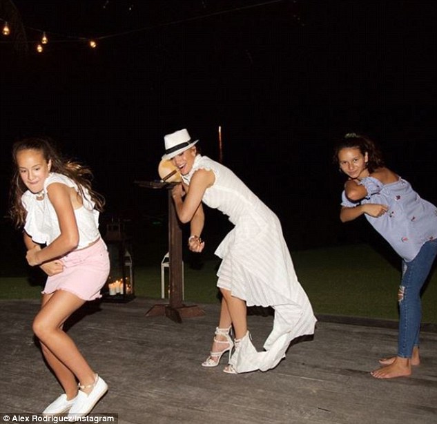 Dance party: Jennifer taught Alex's daughters her signature moves