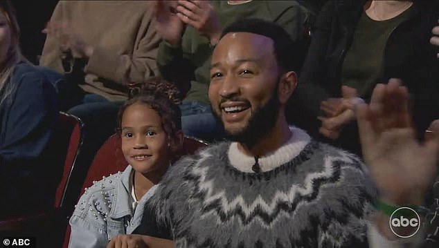 'Luna is amazing, she eats salads, vegetables,' she said as the camera showed Luna sitting in the audience beaming alongside her father