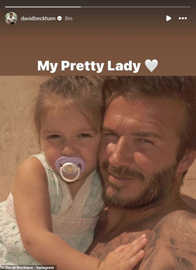 David called her his 'pretty lady' in a separate post on his Instagram Story