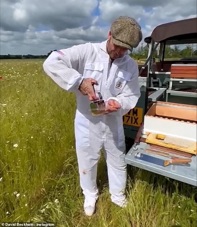 Country life: The sports star fell in love with beekeeping after installing a hive in his garden during lockdown