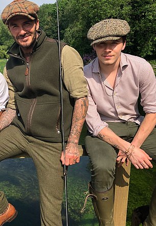 In 2018, he shared a snap of himself and his son Brooklyn fishing