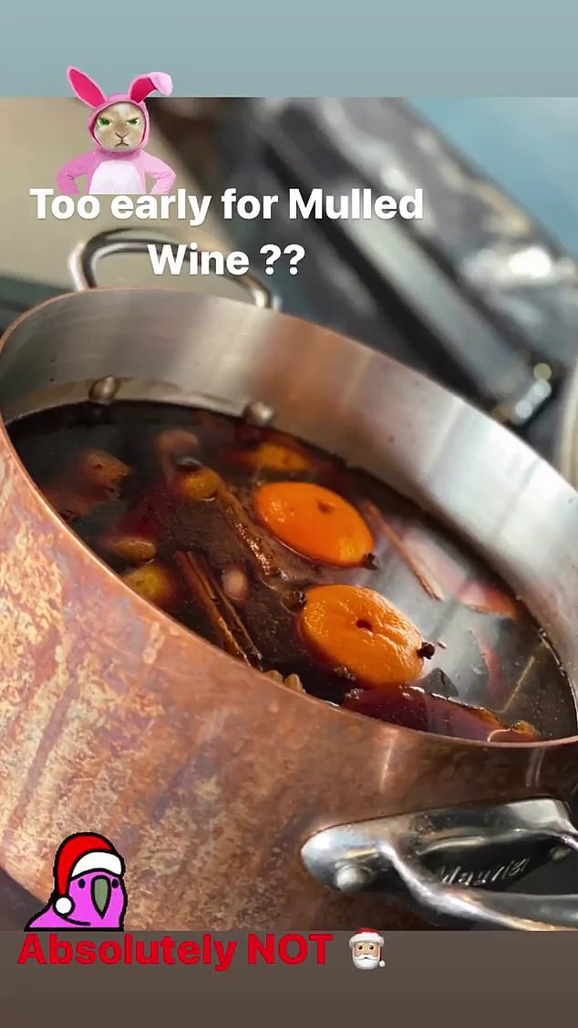 David also shared a snap of the homemade mulled wine he was making at Christmas time