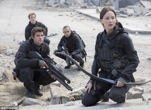 Fourth and final installment: The Oscar winners can currently be seen in The Hunger Games: Mockingjay, Part 2 - alongside Philip Seymour Hoffman, Donald Sutherland, and Liam Hemsworth (L)