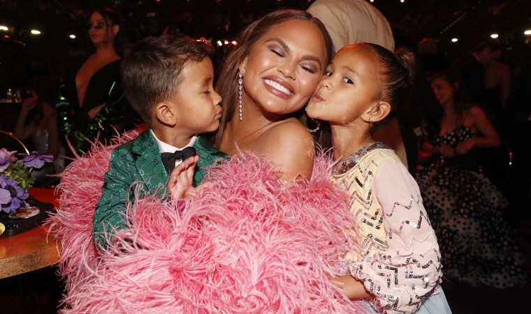 Miles Stephens, Chrissy Teigen, and Luna Stephens