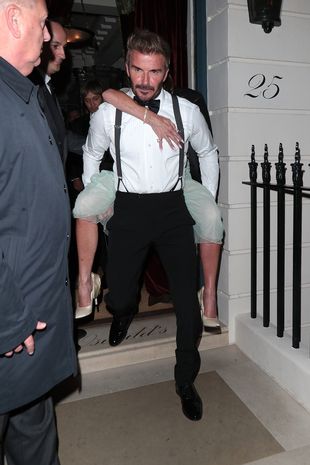 David and Victoria Beckham were spotted leaving Oswald's in Mayfair