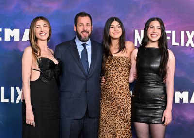 Jackie Sandler, Adam Sandler, Sunny Sandler and Sadie Sandler attend the Photocall for Netflix's "Spaceman"