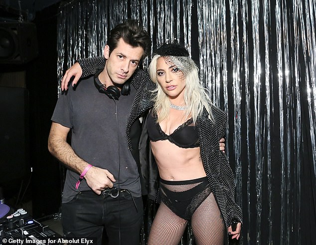 Celebrating: Lady Gaga kept the party going after the Grammy Awards on Sunday night with Mark Ronson, joining him at his Club Heartbreak Grammy Party, sponsored by Absolut Elyx