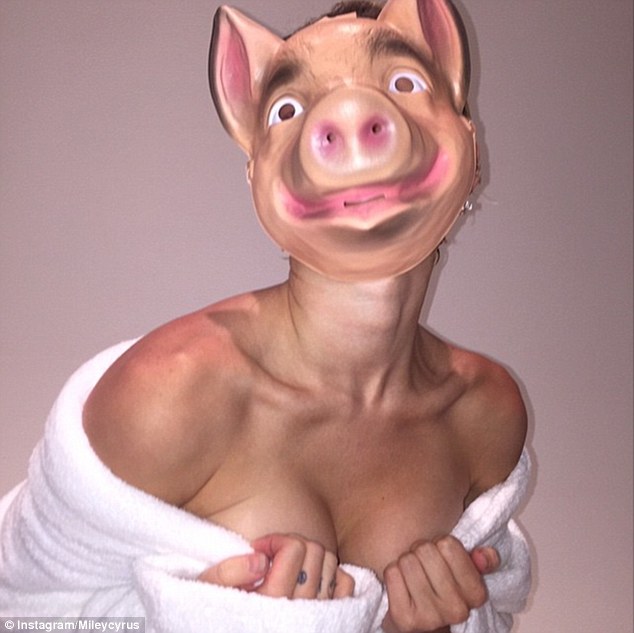 I tweet therefore I ham! On Sunday evening, the 22-year-old singer seemingly alluded to the cover reveal as she posted this picture of herself wearing a pig's mask on her Instagram page