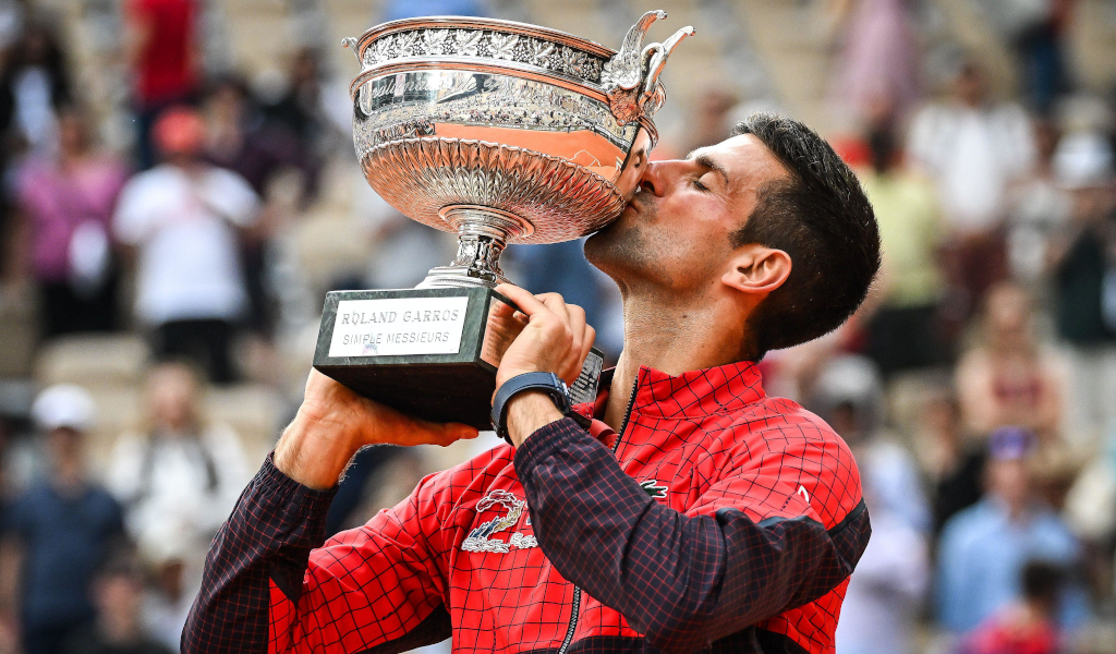 Novak Djokovic with French Open trophy