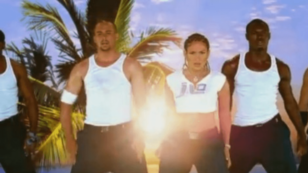 Cris Judd and Jennifer Lopez in the music video of Love Don't Cost A Thing