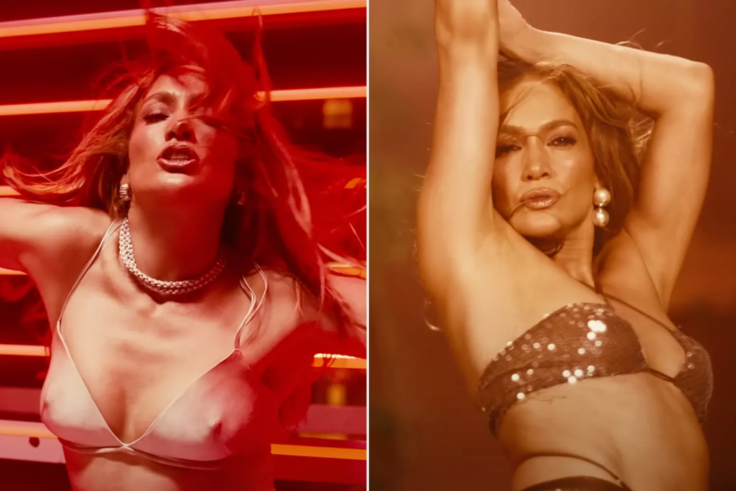 The Sexiest Looks from Jennifer Lopez's Can't Get Enough Music Video from a Nipple Bra to Sequined String Bikini