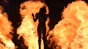 Singer Lady Gaga performs during the halftime show of Super Bowl LI at NGR Stadium in Houston, Texas, on February 5, 2017.